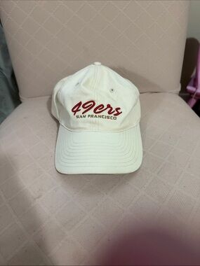 Reebok White Baseball Cap with Red 49ers Script